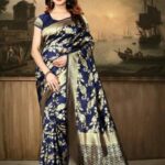 Fancy Saree Party Wear - Royal Blue Color