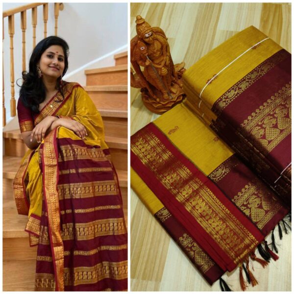 Mixed Elegant Kalyani Cotton Saree With Contrast Border at Best Price in  Salem