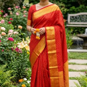 Chiily Red Colour Sarees